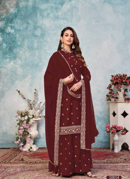 Maroon Colour Anjubaa 2 Fancy Designer Festive Wear Heavy Work Salwar Suit Collection 10014